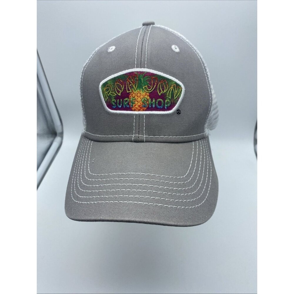 Ron Jon Surf Shop Gray Baseball Cap Trucker Hat Hook & Loop Myrtle Beach